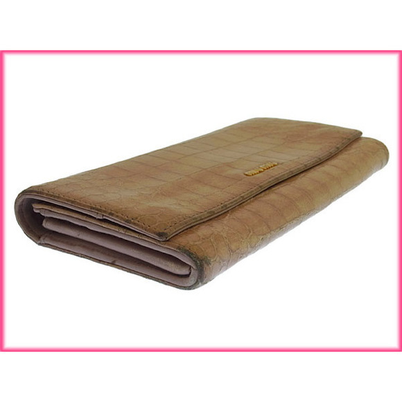 Miu Miu long wallet bi-fcrocodile beige - Picture 6 of 7